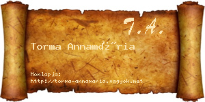 Torma Annamária névjegykártya